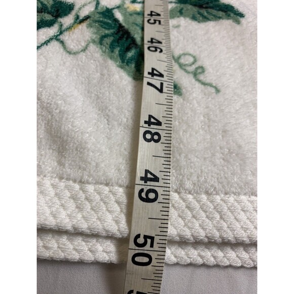 LIZ CLAIBORNE Vintage Bath Towels YELLOW FLORAL BOTANICAL (2) Made USA Cottage - Picture 8 of 14